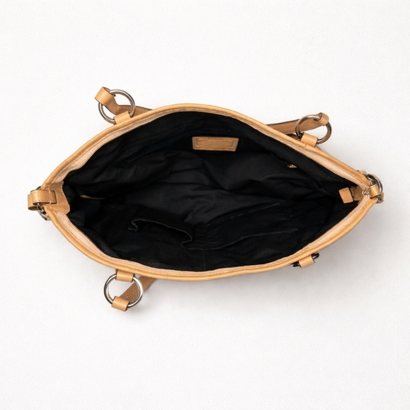 Coach Black and Tan Patent Leather Peyton Satchel - Picture 6 of 6